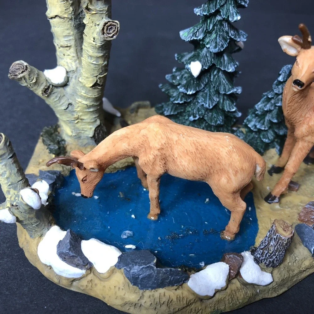 Vintage 2000 Lemax Coventry Cove Testing the Water Reindeer Figurine with Box
